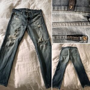 Distressed 7 For All Mankind Jeans 32
